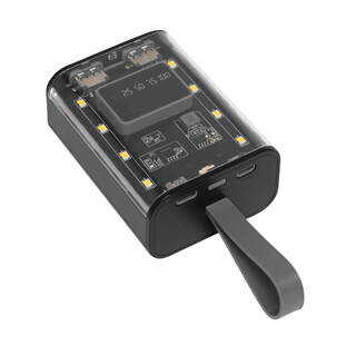 Powerbank / Taschenlampe OPEN SOURCE, schwarz, transparent