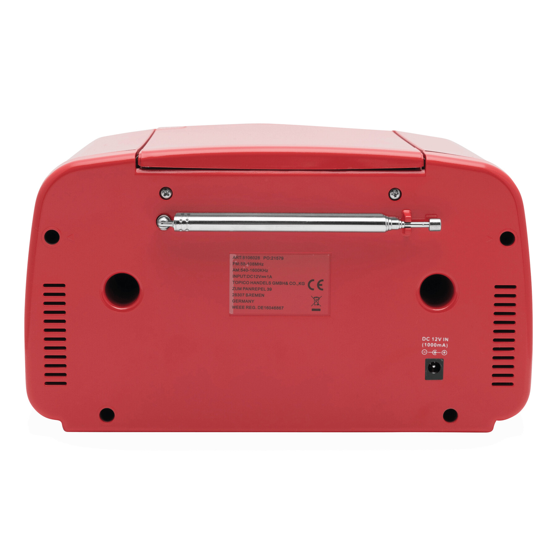 CD-Radiorekorder DINER, rot, silber