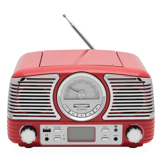 CD-Radiorekorder DINER, rot, silber