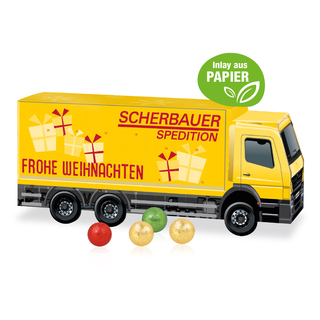 3D Adventskalender "LKW" mit Fairtrade® Schokolade mit Papier-Inlay