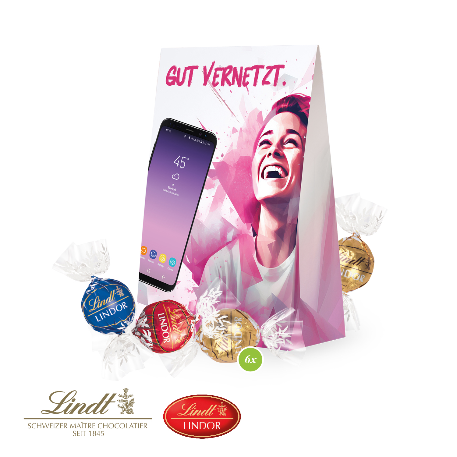 Werbetasche mit Lindt Lindor Pralinés