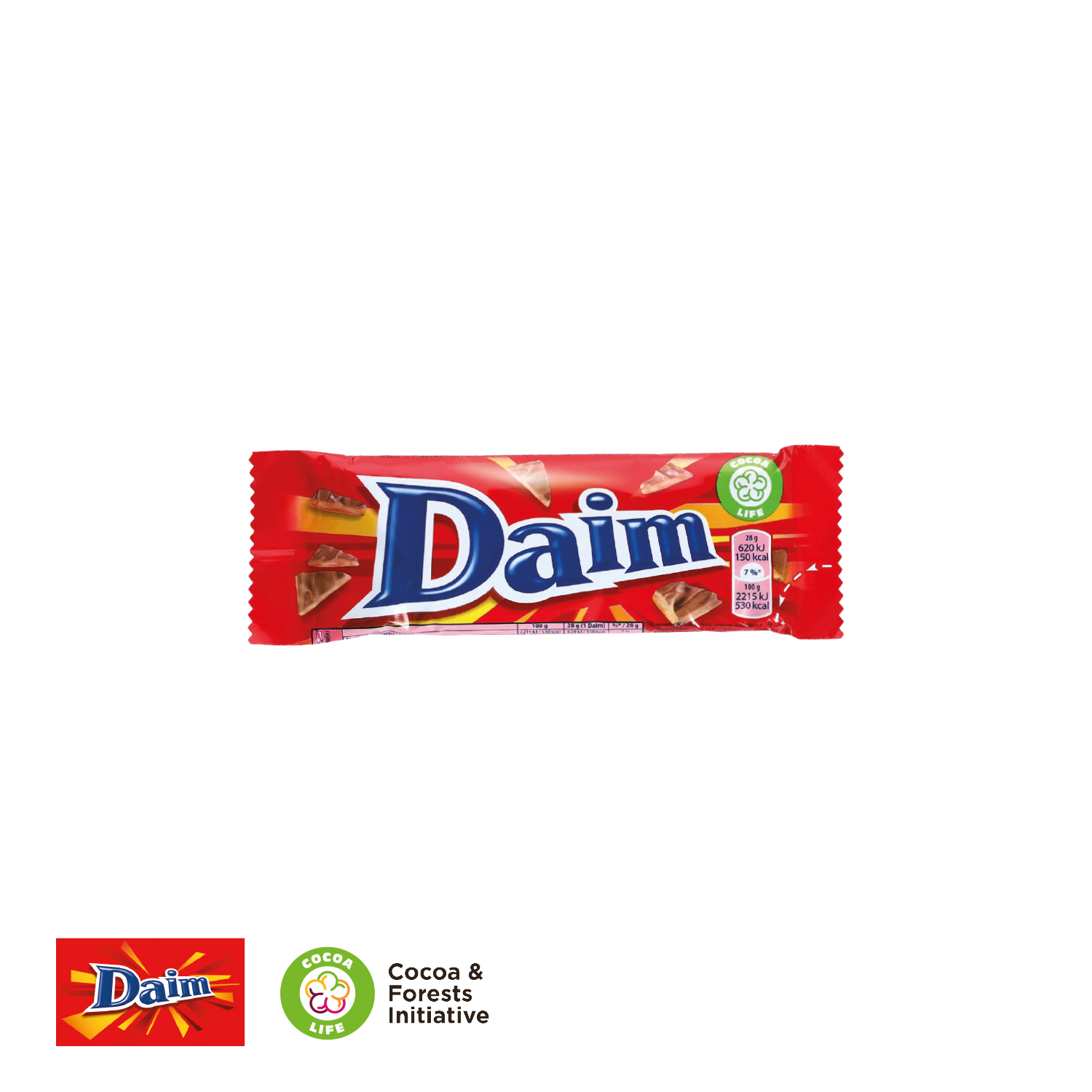 Daim Riegel mit Werbebanderole