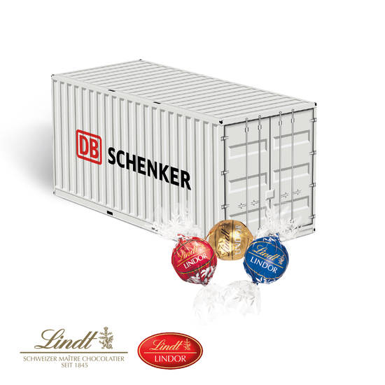 3D Präsent "Container" mit Lindt Lindor Pralinés