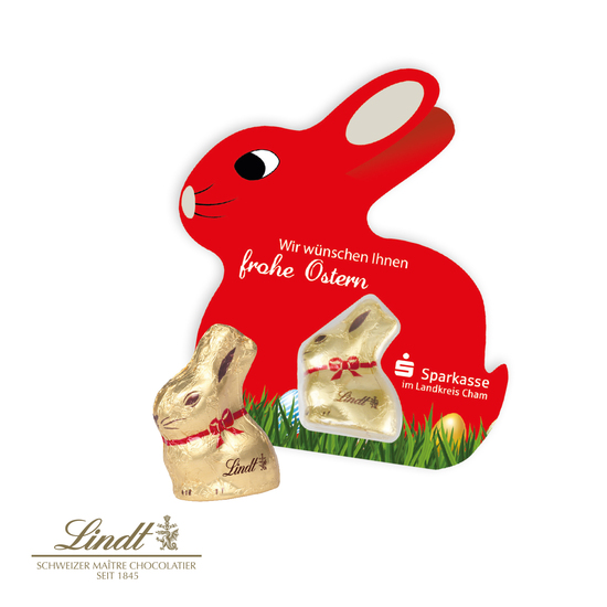Schokokarte "Hase" mit Lindt Goldhase