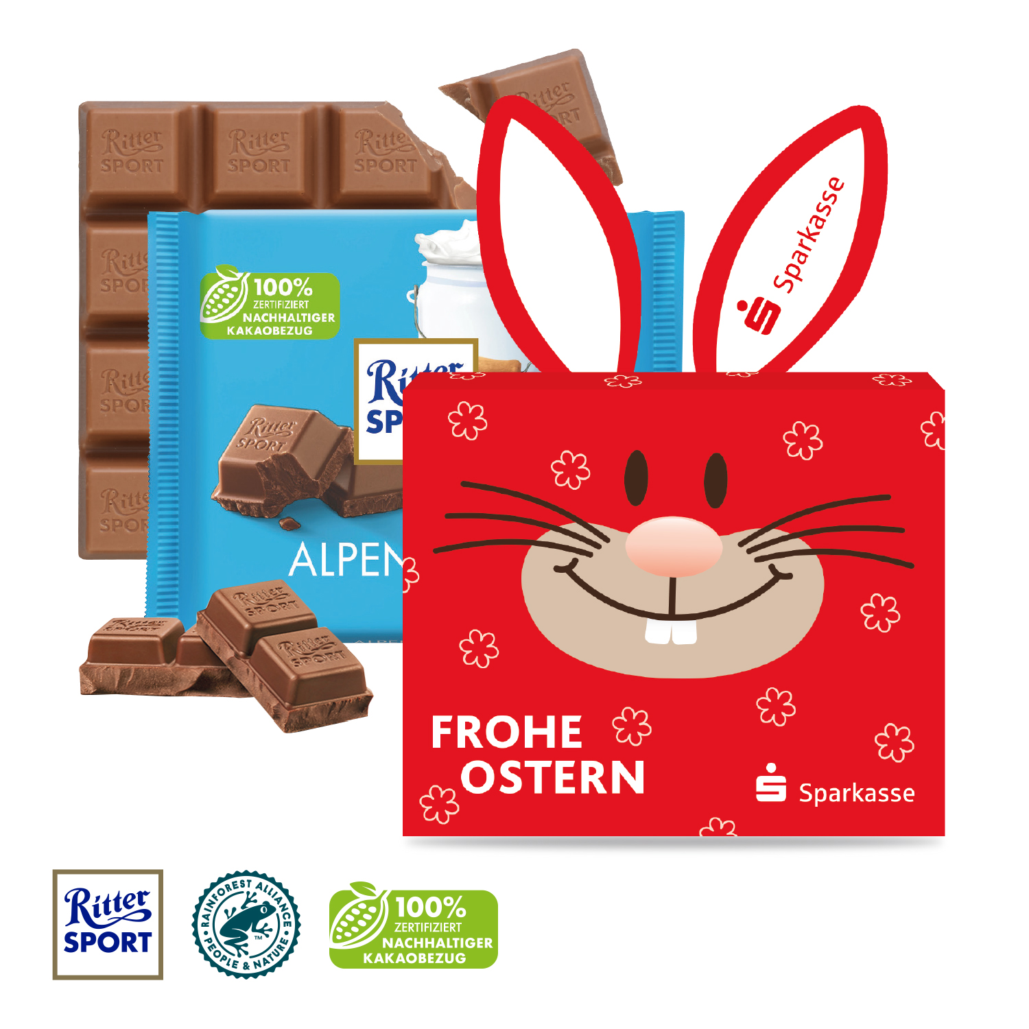 Schokotafel Ritter SPORT "Osterhase"