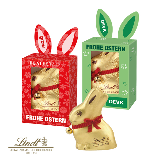 Lindt Goldhase in Werbekartonage, 50 g