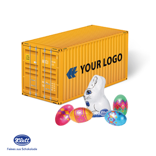 3D Präsent "Container" Ostern mit Klett Schokoladenmischung