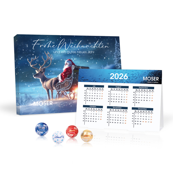 „2 in 1“ Marken-Adventskalender Lindt Lindor Minis mit Jahresplaner