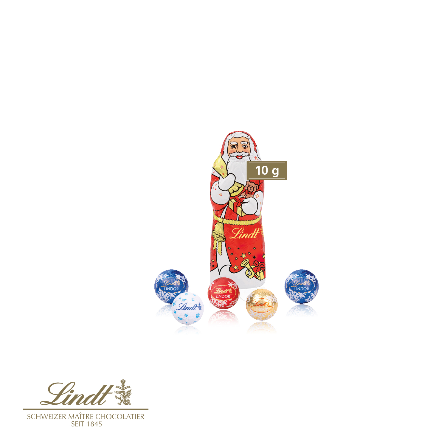 Präsent "Weihnachtsbaum" mit Lindt Minis und Nikolaus