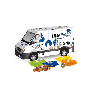 3D Präsent "Transporter" mit Ritter SPORT Schokowürfel