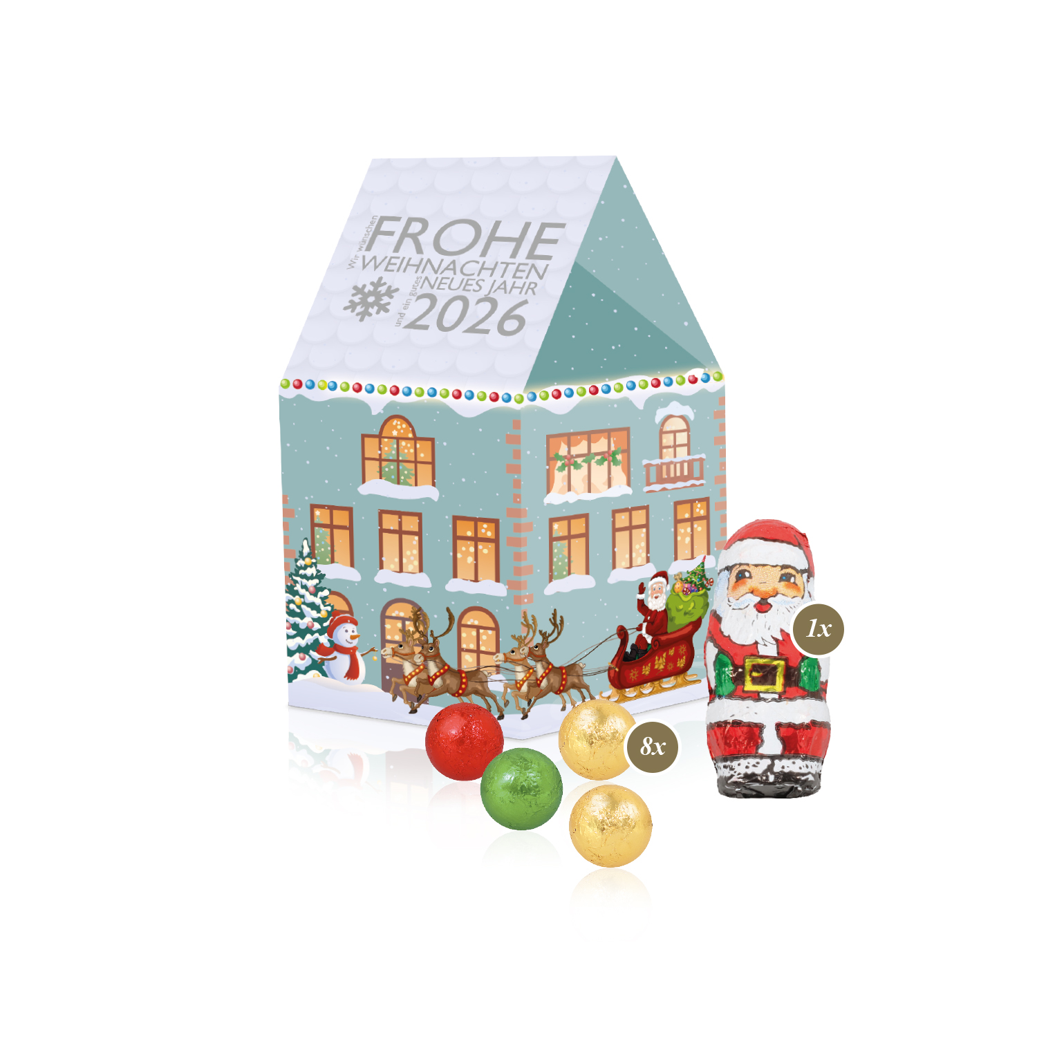 3D Präsent "Haus" mit Fairtrade® Schokolade