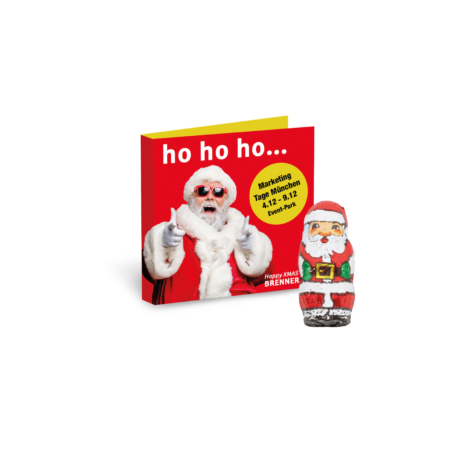 Werbe-Klappkarte mit Weihnachtsmann Fairtrade®