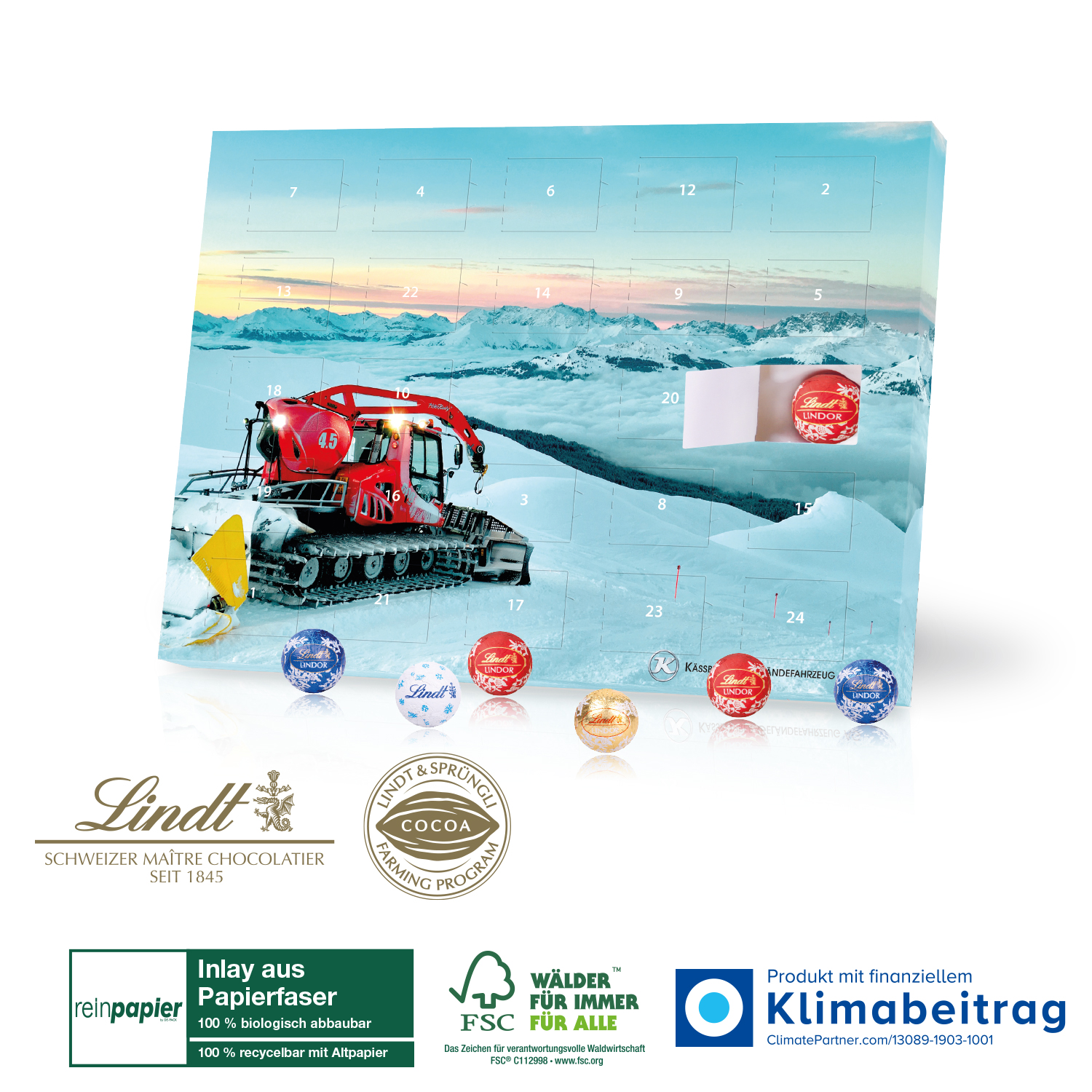 Tisch-Adventskalender Lindt „Gourmet Edition“ Organic