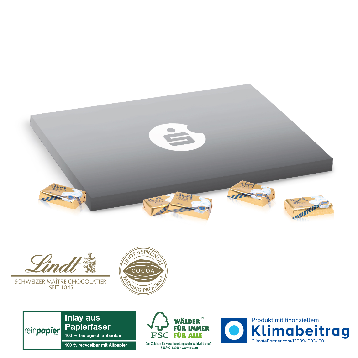 Adventskalender „Laptop“ Lindt Organic mit Lindt Schokotäfelchen