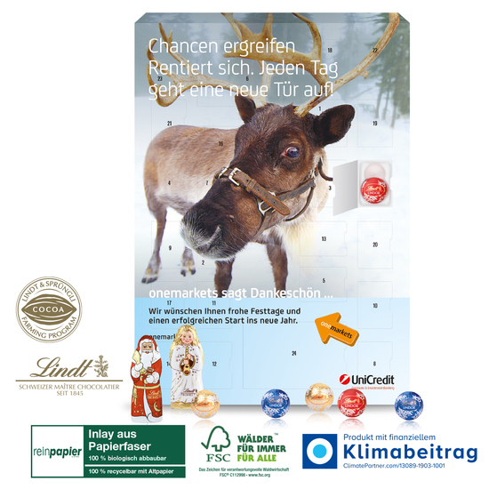 Wand-Adventskalender Lindt „Gourmet Edition“ Organic