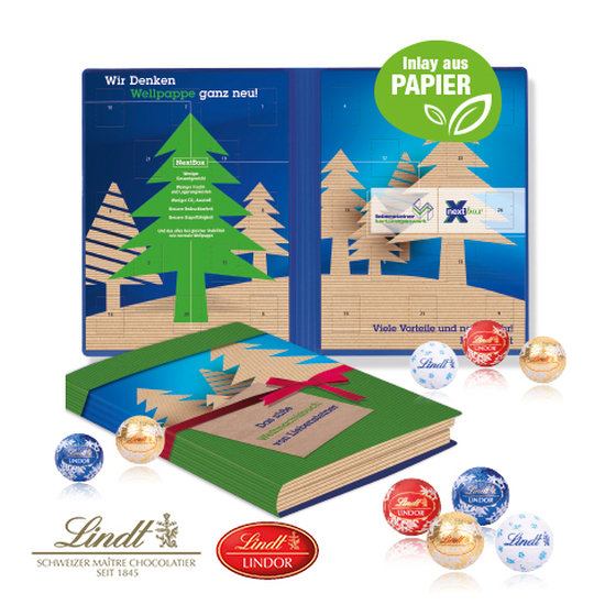 Adventskalender Weihnachtsbuch mit Lindt Minis