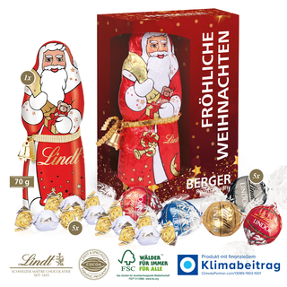 Premium-Präsent mit Lindt Weihnachtsmann „Maxi“