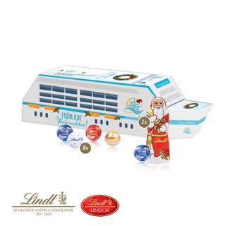 3D Präsent "Schiff" mit Lindt Minis und Nikolaus