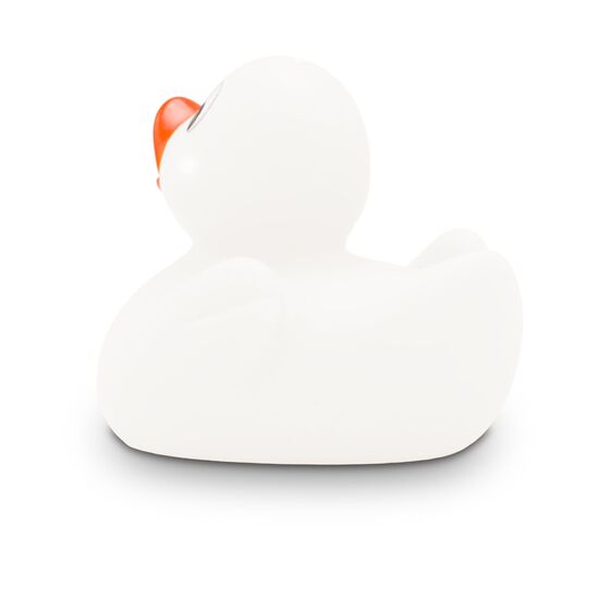 weiße Badeente Lotta XS mit orangenen Schnabel, Größe: ca. 4 cm, inklusive Quietschventil