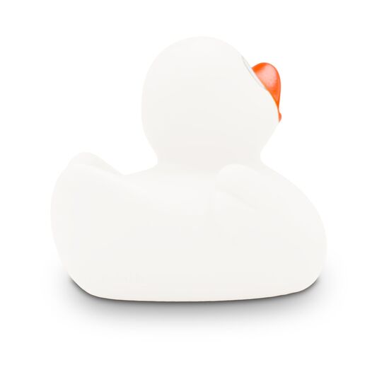 weiße Badeente Lotta XS mit orangenen Schnabel, Größe: ca. 4 cm, inklusive Quietschventil