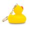 gelbe Badeente XS-Emma mit orangenem Schnabel, Größe: ca. 5 cm. Inklusive Quietschventil und Schlüsselanhänger