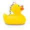 gelbe Badeente XS-Emma mit orangenem Schnabel, Größe: ca. 5 cm. Inklusive Quietschventil und Schlüsselanhänger