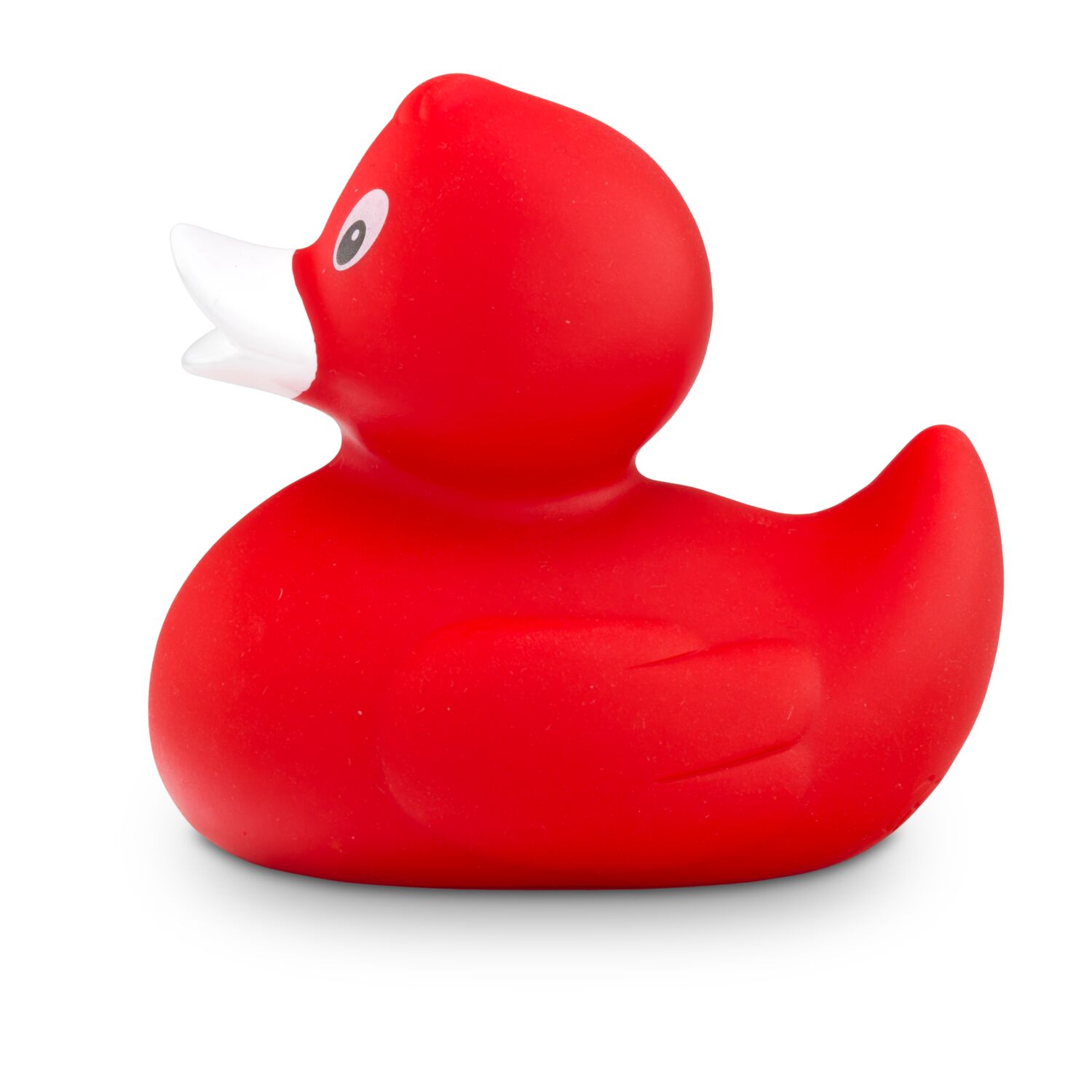 rote Badeente Renate mit weißem Schnabel in Standardform, Größe: ca. 8 cm, inklusive Quietschventil