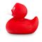 rote Badeente Renate im Kleinformat mit weißem Schnabel, Größe: ca. 6 cm, inklusive Quietschventil