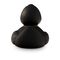 schwarze Badeente Mini-Blacky mit orangenen Schnabel, Größe: ca. 6 cm. Inklusive Quietschventil