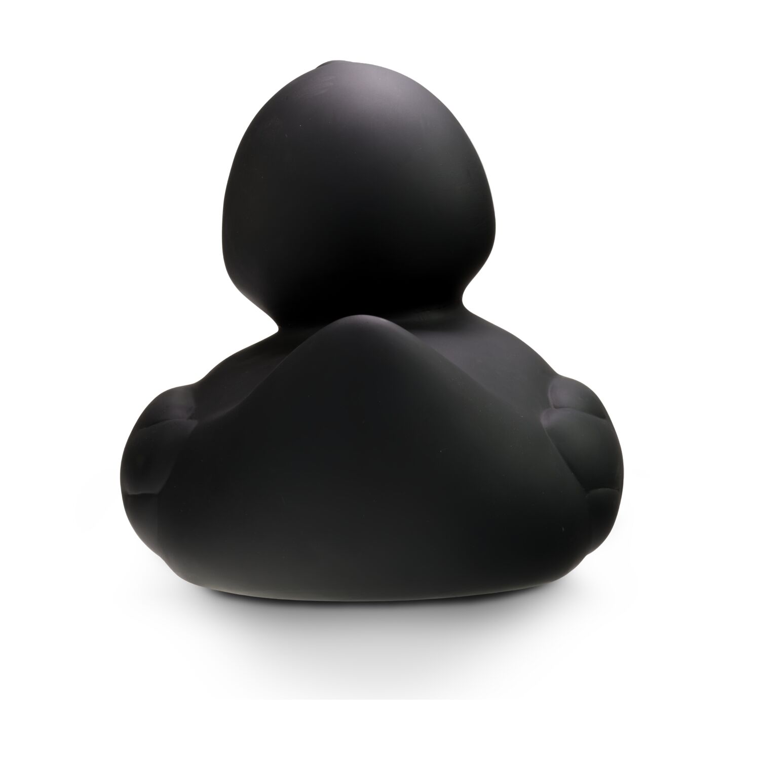 schwarze Badeente Blacky XXL im Großformat mit orangenem Schnabel. Größe: ca. 30 cm. Inklusive Quietschventil