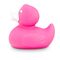 pinke Badeente Pinkie mit weißem Schnabel in der Standardform, Größe: ca. 8 cm. Inklusive Quietschventil