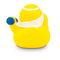 gelbe Badeente Herbert Hantel mit Hantel, Handtuch und Stirnband, Größe: ca. 8 cm. Inklusive Quietschventil