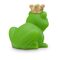 grüne Werbeente Fabian Froschkönig mit goldener Krone, Größe: ca. 8 cm. Inklusive Quietschventil
