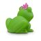 grüne Werbeente Fabienne Froschkönigin mit Krone, Größe: ca. 8 cm. Inklusive Quietschventil