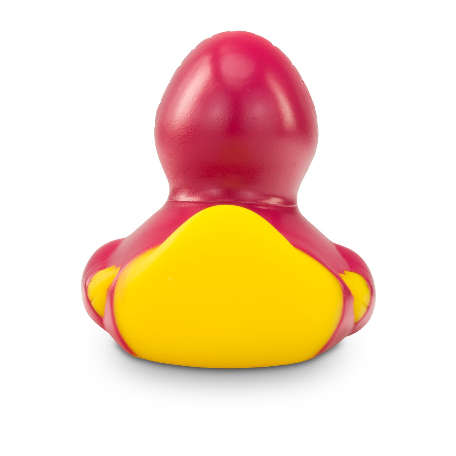 gelbe Werbeente Hektor Hoodie mit pinken Kapuzenpullover inklusive Kordel, Größe: ca. 8 cm. Inklusive Quietschventil