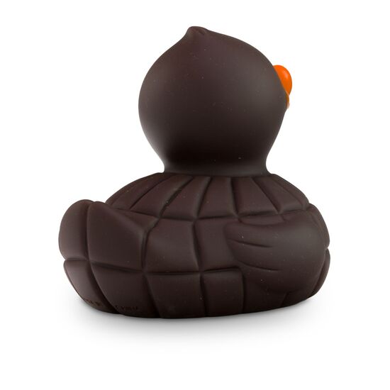 braune Werbeente Zara Zartbitter mit orangenem Schnabel, Größe: ca. 8 cm. Inklusive Quietschventil