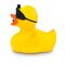 gelbe Badeente Tina Taucher mit Taucherbrille und Schnorchel, Größe: ca. 8 cm, iInklusive Quietschventil