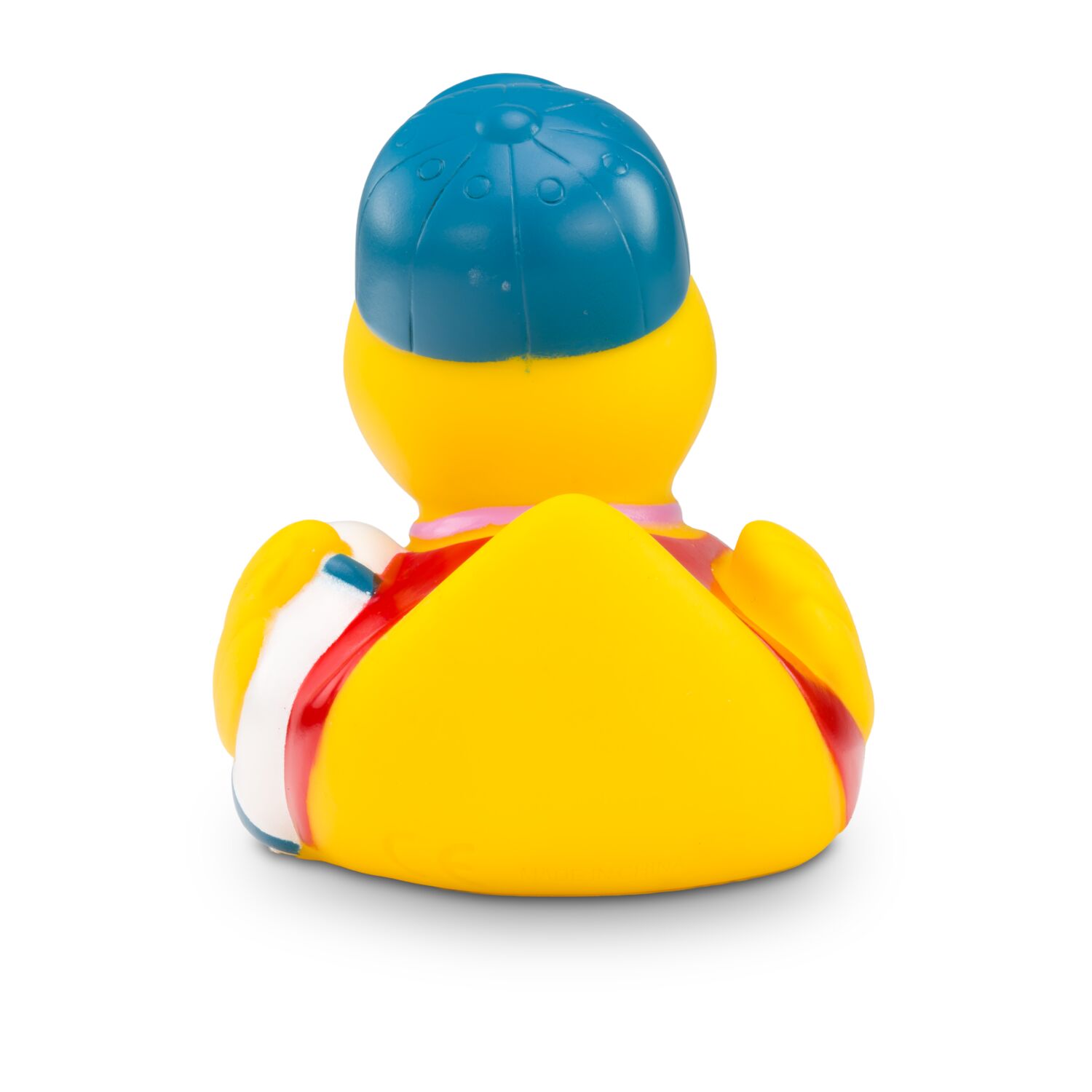 gelbe Badeente Benny Bademeister mit Rettungsreifen und Trillerpfeife, Größe: ca. 8 cm, inklusive Quietschventil