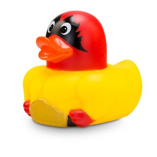 rote Werbeente Hulk Hammerfaust mit Titelgürtel und Maske, Größe: ca. 8 cm. Inklusive Quietschventil