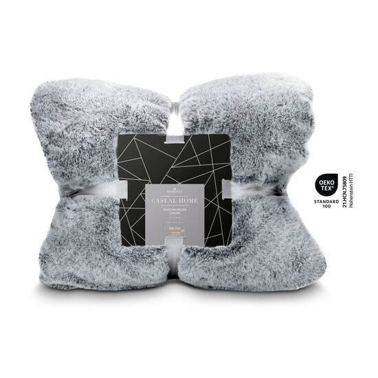 Luxury Decke „Fur-Feeling”, Maße: 150 x 200 cm, 100% Polyester, 530 g/m², OEKO-TEX®