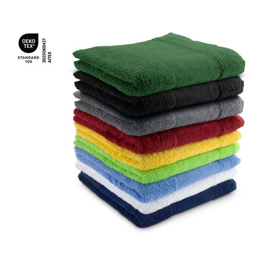 Handtuch „Mari” 50 x 100 cm, Qualität: ca. 500 g/m², 100% Baumwolle, mit breiter Bordüre, einzeln verpackt im Polybeutel, OEKO-TEX®