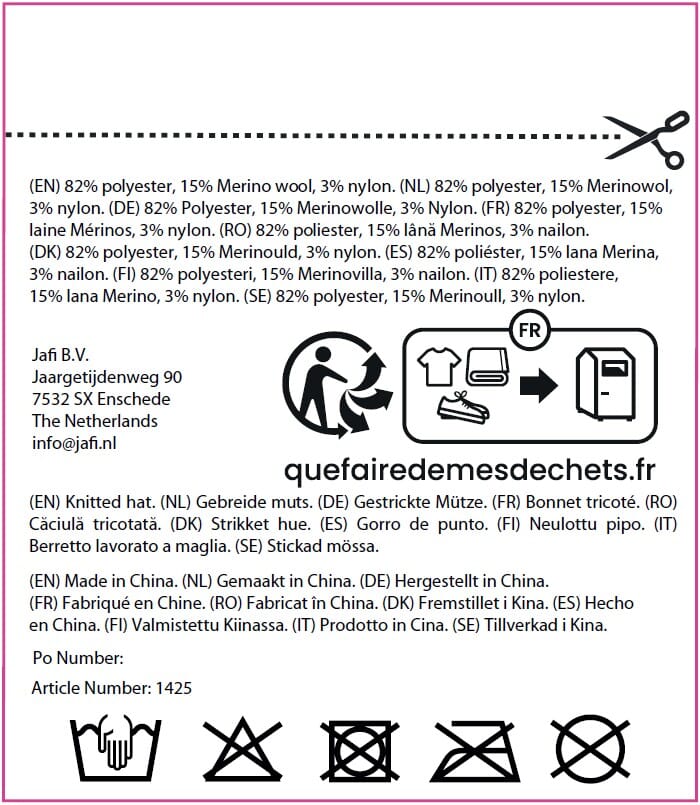 Strickmütze, 15% Merinowolle