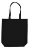 Bio-Bauwolltasche mit langen Henkeln und Bodenfalte, 300 gr/m²