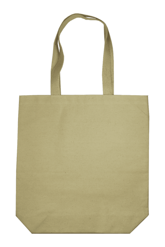 Bio-Bauwolltasche mit langen Henkeln und Bodenfalte, 300 gr/m²