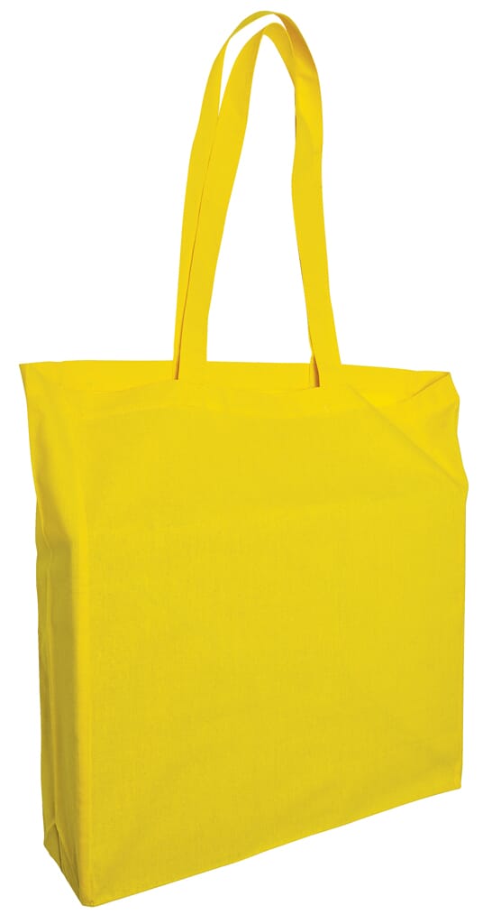 Baumwolltaschen mit langen Henkeln und Bodenfalte, 140 gr/m²