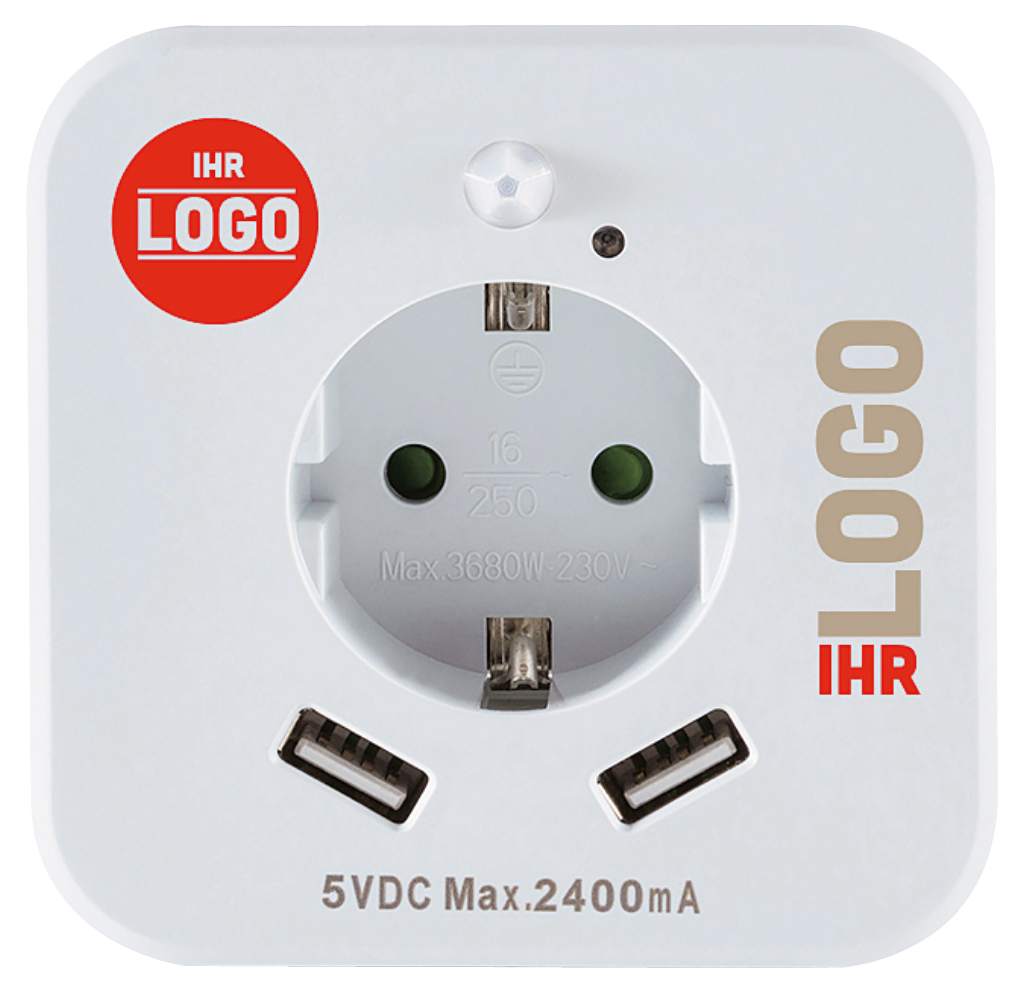 LED-Nachtlicht mit Bewegungsmelder & USB-Steckdose