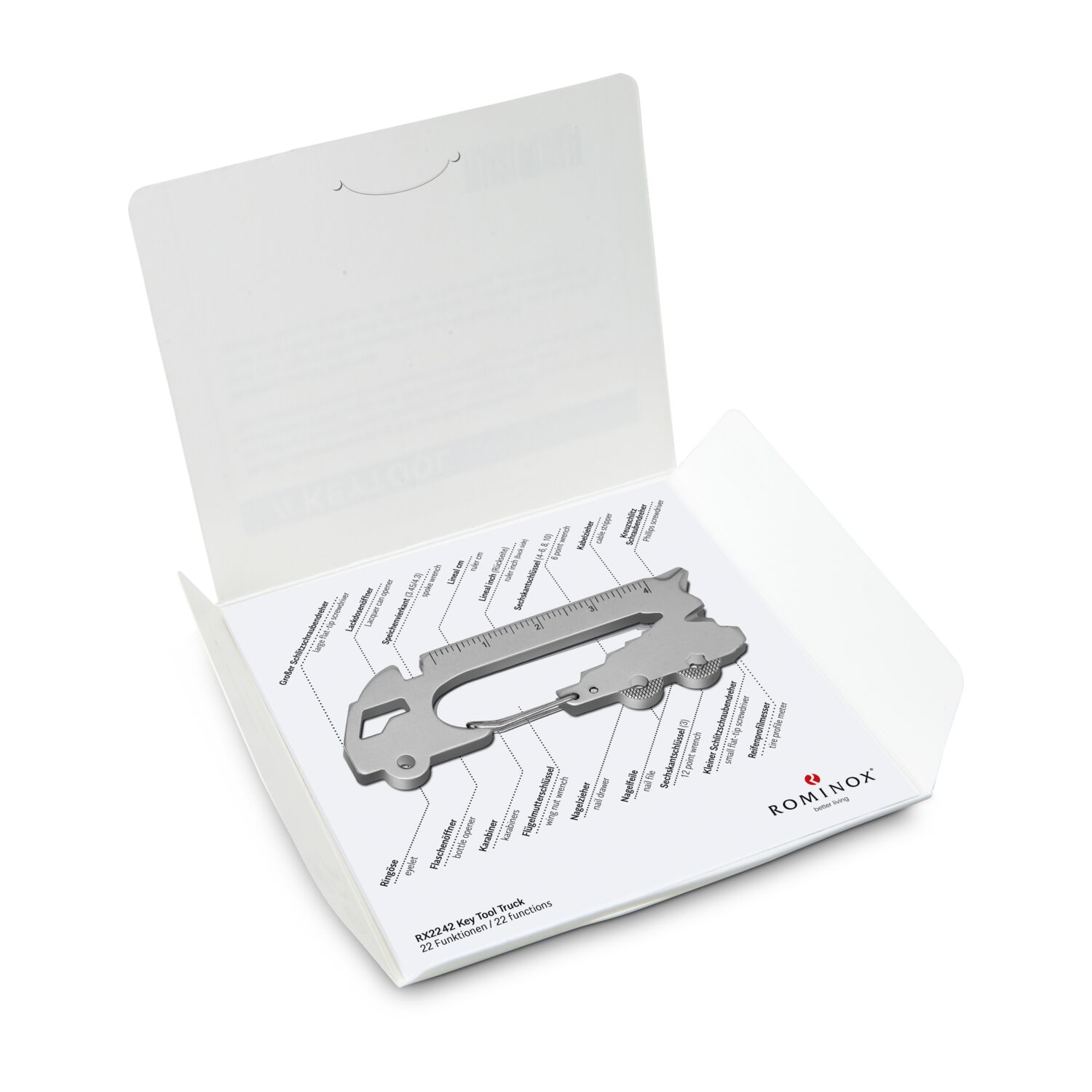 Key Tool in einem „Große Helden”-Mäppchen inkl. Funktionsbeschreibung. „An die Werkzeuge, fertig, los“!