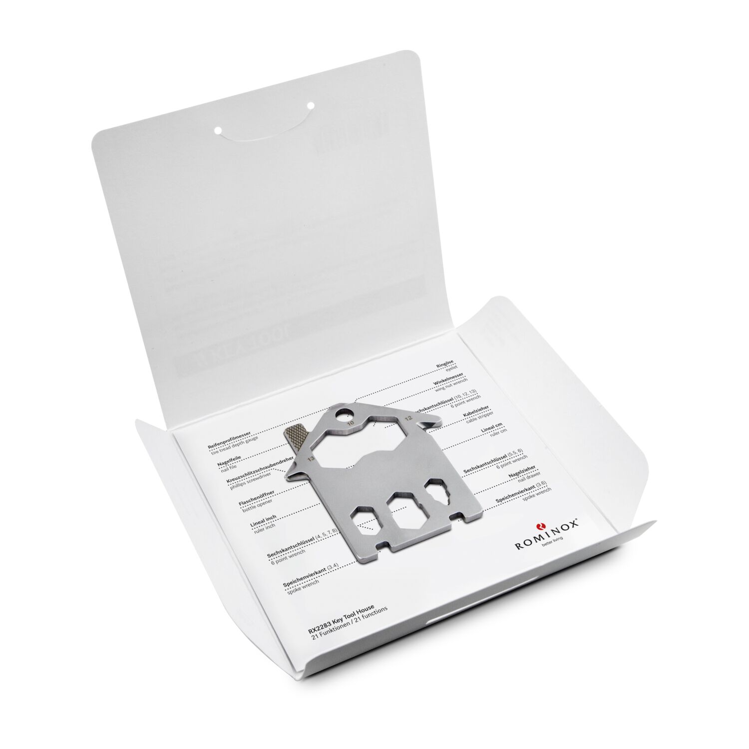 Key Tool in einem „Super Dad”-Mäppchen inkl. Funktionsbeschreibung. „An die Werkzeuge, fertig, los“!