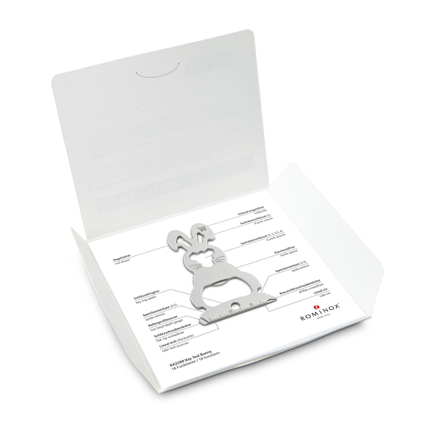 Key Tool in einem „Frohe Ostern Hase”-Mäppchen inkl. Funktionsbeschreibung. „An die Werkzeuge, fertig, los“!