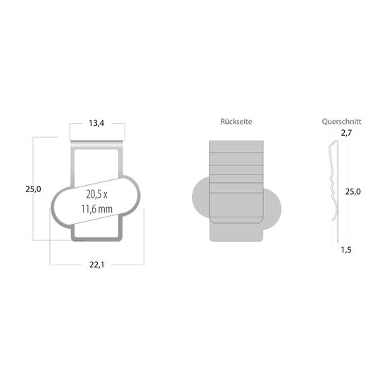 Mehrweg-Büroklammer Shape Clip, 9 Varianten, ideal für das Zusammenhalten von Dokumenten, bis zu 18 Seiten Klemmkraft